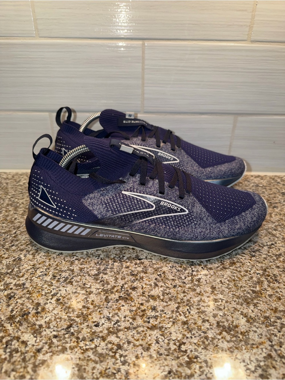 Brooks Levitate GTS Knit Running Shoes - Dark Blue Heather